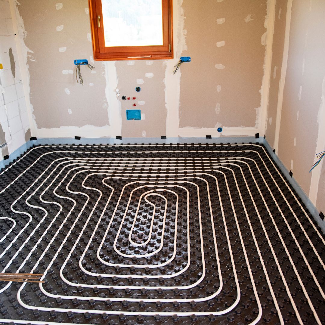 Heated floors in bathroom by James B remodeling 